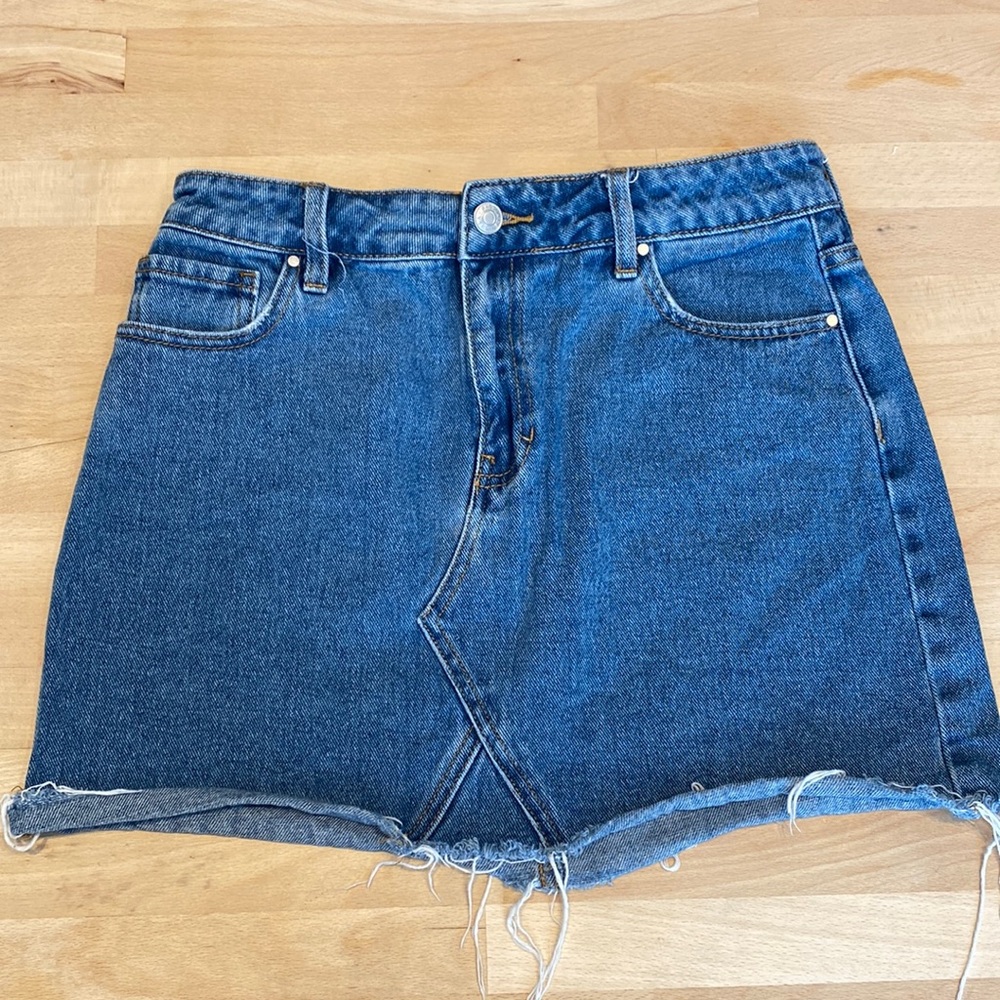 High waisted jean skirt